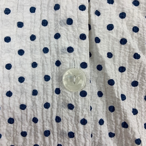 White Stag Womens Button Down Shirt Quarter Sleeve White Blue Medium - Picture 4 of 7